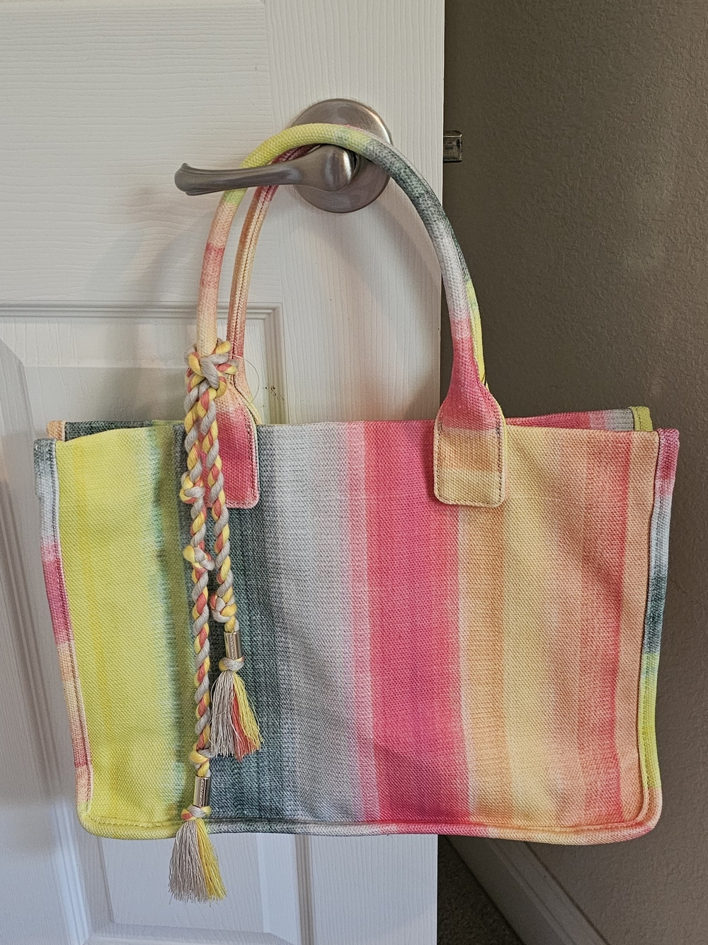Vince Camuto Orla Canvas Bag Striped Multicolor